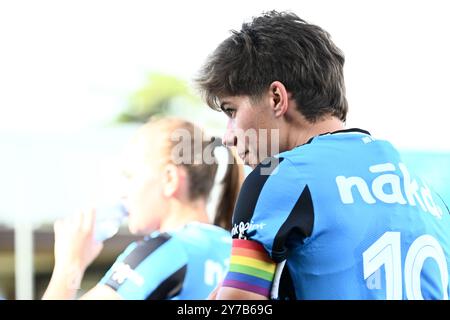 Aalter, Belgique. 29 septembre 2024. Isabelle Iliano (18 ans) du Club YLA photographiée lors d'un match de football féminin entre le Club Brugge Dames YLA et AA Gent lors de la 5ème journée de la saison 2024 - 2025 de la Super Ligue belge des femmes du loto, le dimanche 29 septembre 2024 à Aalter, Belgique . Crédit : Sportpix/Alamy Live News Banque D'Images