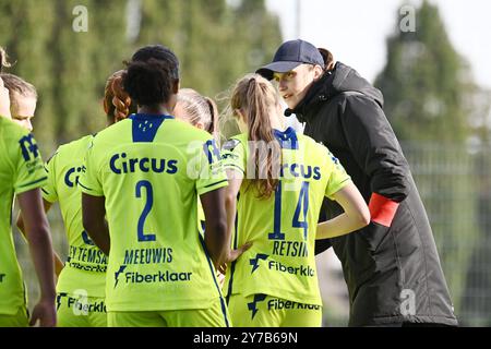 Aalter, Belgique. 29 septembre 2024. Tête Heleen Jaques de AA Gent photographiée lors d'un match de football féminin entre le Club Brugge Dames YLA et AA Gent lors de la 5ème journée de la saison 2024 - 2025 de la Super League belge Lotto Womens, le dimanche 29 septembre 2024 à Aalter, Belgique . Crédit : Sportpix/Alamy Live News Banque D'Images