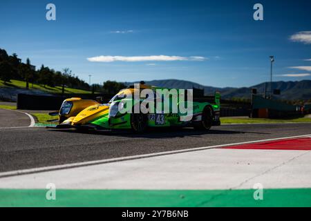 43 ALVAREZ Sebastian (mex), LOMKO Vladislav (fra), DILLMANN Tom (fra), Inter Europol Competition, ORECA 07 - Gibson, action pendant les 4 heures de Mugello 2024, 5ème manche de la série européenne le Mans 2024 sur le circuit Mugello du 26 au 29 septembre 2024 à Scarperia e San Piero, Italie Banque D'Images