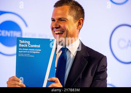 Birmingham, Royaume-Uni. 29 septembre 2024. Conférence du Parti conservateur 2024. Robert Jenrichk député. Crédit : Neil Terry/Alamy Live News Banque D'Images