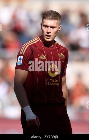 Rome, Italie. 29 septembre 2024. Artem Dovbyk de L'AS Roma lors du match de Serie A entre L'AS Roma et le Venezia FC au stade Olimpico à Rome (Italie), le 29 septembre 2024. Crédit : Insidefoto di andrea staccioli/Alamy Live News Banque D'Images