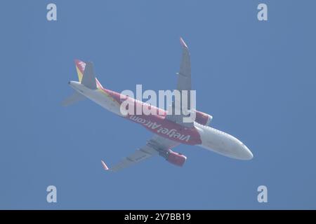 Chiangmai, Thaïlande - décembre 30 2023 : HS-VKN A320-200 de Thai Vietjet Airline. Décollez de l'aéroport international de Chiang mai. Banque D'Images