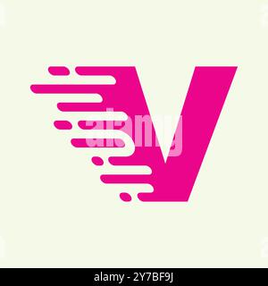 Lettre commerciale et technologique créative V logo Illustration de Vecteur