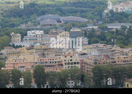 Vue de Rome depuis le sommet de Monte Mario Banque D'Images