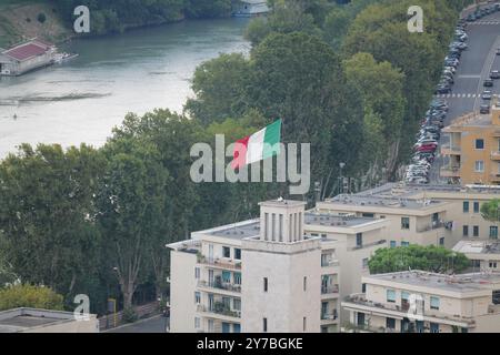 Vue de Rome depuis le sommet de Monte Mario Banque D'Images