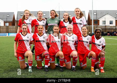 Portsmouth, Royaume-Uni. 29 septembre 2024. Portsmouth, Angleterre, 29 septembre 2024 : Dulwich Hamlet débute XI lors du match de la Coupe de la Ligue nationale féminine entre Moneyfields et Dulwich Hamlet au Moneyfields FC à Portsmouth, Angleterre. (Liam Asman/SPP) crédit : SPP Sport Press photo. /Alamy Live News Banque D'Images