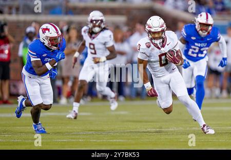 Le récepteur JA'KHI DOUGLAS (0) des Seminoles de Floride joue pendant le match entre les Seminoles de Floride et les Mustangs de SMU le 28 septembre 2024 au Gerald J. Ford Stadium de Dallas, Texas. (Photo par : Jerome Hicks/Sipa USA) crédit : Sipa USA/Alamy Live News Banque D'Images