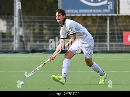 Bruxelles, Belgique. 29 septembre 2024. Tommy Willems de Watduck photographié lors d'un match de hockey entre le Royal Oree Hockey Club et les Waterloo Ducks, dimanche 29 septembre 2024 à Bruxelles, le jour 4 du championnat belge de hockey de première division. BELGA PHOTO JOHN THYS crédit : Belga News Agency/Alamy Live News Banque D'Images