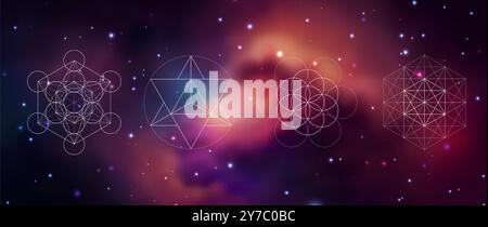 Symbole de vecteur de géométrie sacrée mystique. Spiritualité, harmonie Illustration de Vecteur