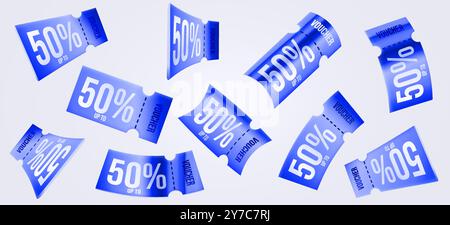 coupons 3d. Différents angles. Illustration vectorielle Illustration de Vecteur