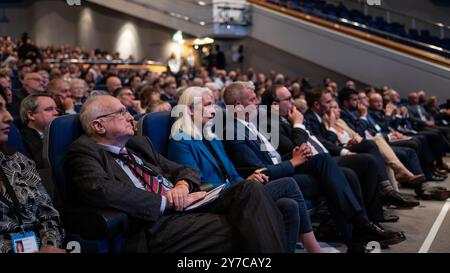 Birmingham, Royaume-Uni. 29 septembre 2024. Une vue générale des délégués le premier jour de la conférence. Le Parti conservateur est le deuxième plus grand parti politique du Royaume-Uni et se réunit à Birmingham pour sa conférence d'automne. Crédit : SOPA images Limited/Alamy Live News Banque D'Images