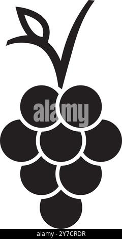 Icône de fruit de raisin, conception de logo d'illustration vectorielle Illustration de Vecteur