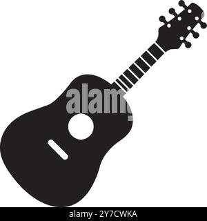 conception de logo d'ilustration vectorielle d'icône de guitare Illustration de Vecteur