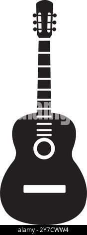 conception de logo d'ilustration vectorielle d'icône de guitare Illustration de Vecteur