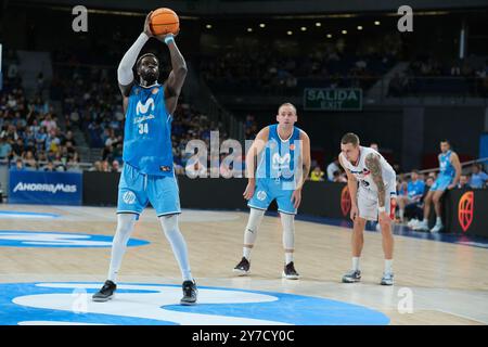 Joueur pendant Movistar Estudiantes et Obradoiro a joué la Ligue ACB de basket-ball au Wizink Center de Madrid. 29 septembre 2024 Espagne Banque D'Images