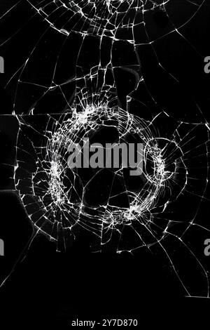 Écran du téléphone, verre de protection cassé du smartphone Banque D'Images