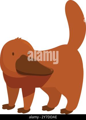 Ornithorynque de dessin animé debout avec sa queue en l'air Illustration de Vecteur