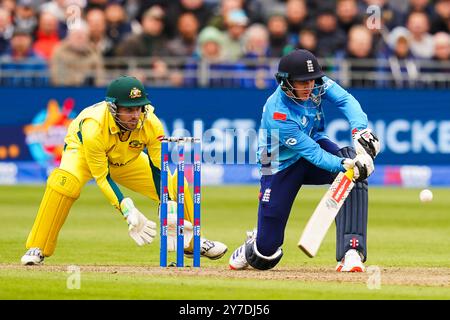 Bristol, Royaume-Uni, 29 septembre 2024. L'Angleterre Harry Brook bat pendant le Fifth Metro Bank One Day International match entre l'Angleterre et l'Australie. Crédit : Robbie Stephenson/Gloucestershire Cricket/Alamy Live News Banque D'Images