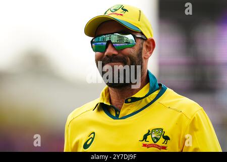 Bristol, Royaume-Uni, 29 septembre 2024. L'australien Glenn Maxwell lors du match international d'un jour de la Fifth Metro Bank entre l'Angleterre et l'Australie. Crédit : Robbie Stephenson/Gloucestershire Cricket/Alamy Live News Banque D'Images