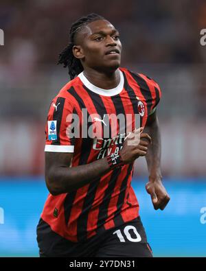 Milan, Italie. 27 septembre 2024. Rafael Leao de l'AC Milan lors du match de Serie A à Giuseppe Meazza, Milan. Le crédit photo devrait se lire : Jonathan Moscrop/Sportimage crédit : Sportimage Ltd/Alamy Live News Banque D'Images