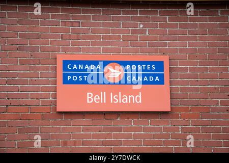 Affiche de bureau de poste à Wabana sur Bell Island, Terre-Neuve-et-Labrador, Canada Banque D'Images