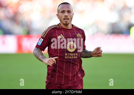 Rome, Latium. 29 septembre 2024. Angelino de L'AS Roma lors du match de Serie A entre Roma et Venezia au stade olympique, Italie, le 29 septembre 2024. Crédit crédit : massimo insabato/Alamy Live News Banque D'Images