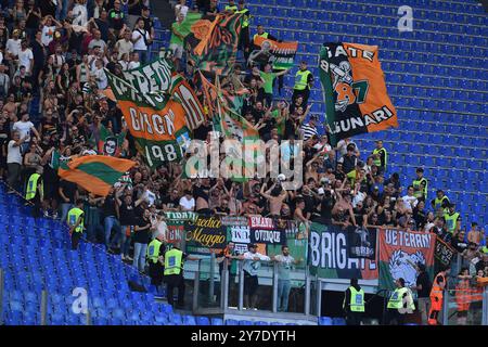 Rome, Latium. 29 septembre 2024. Fans de Venezia lors du match de Serie A entre Roma et Venezia au stade olympique, Italie, le 29 septembre 2024. Crédit crédit : massimo insabato/Alamy Live News Banque D'Images