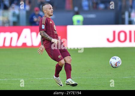 Rome, Latium. 29 septembre 2024. Angelino de L'AS Roma lors du match de Serie A entre Roma et Venezia au stade olympique, Italie, le 29 septembre 2024. Crédit photo : AllShotLive crédit : Sipa USA/Alamy Live News Banque D'Images