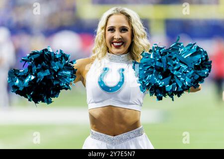 Indianapolis, Indiana, États-Unis. 29 septembre 2024. Les Colts d'Indianapolis jouent lors d'un match de la NFL contre les Steelers de Pittsburgh au Lucas Oil Stadium d'Indianapolis, Indiana. John Mersits/CSM/Alamy Live News Banque D'Images