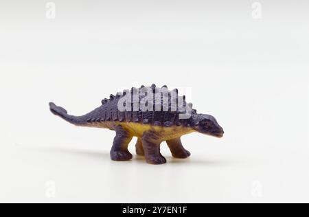 Ankylosaurus isolé sur fond blanc. Animaux préhistoriques. Banque D'Images