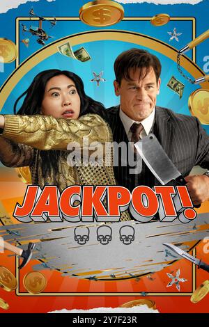 JOHN CENA et AWKWAFINA dans le JACKPOT! (2024), réalisé par PAUL FEIG. Crédit : AMAZON STUDIOS / album Banque D'Images