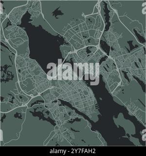 Carte de Halifax au Canada dans un style sombre et lisse. Contient un vecteur en couches avec routes eau, parcs, etc Illustration de Vecteur