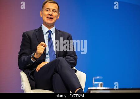 Birmingham, Royaume-Uni. 30 septembre 2024. Conférence du Parti conservateur 2024. Jeremy Hunt député. Crédit : Neil Terry/Alamy Live News Banque D'Images