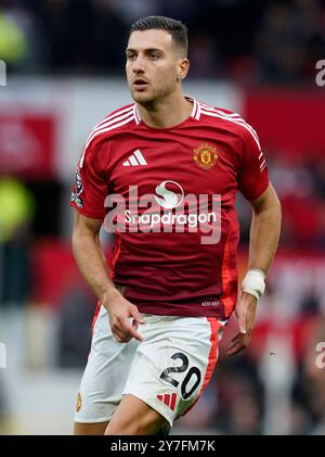 Manchester, Royaume-Uni. 29 septembre 2024. Diogo Dalot de Manchester United lors du match de premier League à Old Trafford, Manchester. Le crédit photo devrait se lire : Andrew Yates/Sportimage crédit : Sportimage Ltd/Alamy Live News Banque D'Images