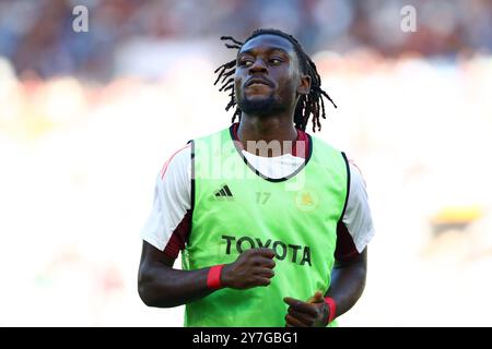 Rome, Italie. 29 septembre 2024. Kouadio Kone de Roma lors du championnat italien Serie A match de football entre L'AS Roma et le Venezia FC le 29 septembre 2024 au Stadio Olimpico à Rome, Italie. Crédit : Federico Proietti / Alamy Live News Banque D'Images