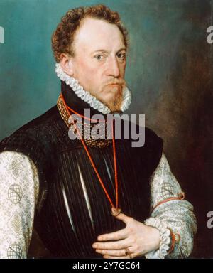 Sir Henry Lee de Ditchley (1533-1611), champion de la reine et maître des armouries sous la reine Elizabeth I d'Angleterre, portrait peint à l'huile sur panneau par Antonis Mor, 1568 Banque D'Images