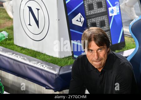 Naples, Italie. 30 septembre 2024. Italie, 29 mars 2024 : Antonio Conte pendant le championnat italien Serie A 2024-2025 match de football entre Napoli et Monza au stade de Maradona, Italie (Felice de Martino/SPP) crédit : SPP Sport Press photo. /Alamy Live News Banque D'Images