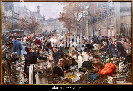 Les Halles, 1895, Léon Lhermitte, (Mont-Saint-Père, Aisne, 1844 - Paris, 1925), petit Palais, Musée des Beaux-Arts de la ville de Paris, Musée des Beaux-Arts de la ville de Paris, France. Banque D'Images