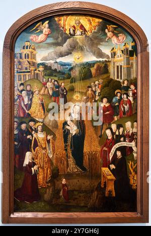 Puys d'Abbeville, la Vierge au blé, Abbeville, France, vers 1490 et 1515, peinture sur bois, de la collégiale Saint-Wulfran d'Abbeville (somme, France), Musée National du moyen âge, Musée de Cluny, Paris. France. Banque D'Images