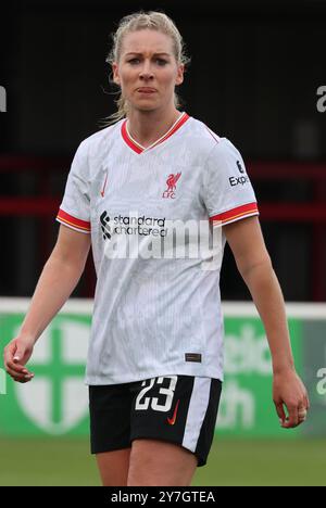 Londres, Royaume-Uni. 29 septembre 2024. LONDRES, ANGLETERRE - Gemma Bonner de Liverpool Women pendant le match de football de la Barclays FA Women's Super League entre West Ham United Women et Liverpool Women au Chigwell construction StadiumVictoria Road, Dagenham le 29 septembre 2024 à Dagenham, Angleterre. Crédit : action Foto Sport/Alamy Live News Banque D'Images