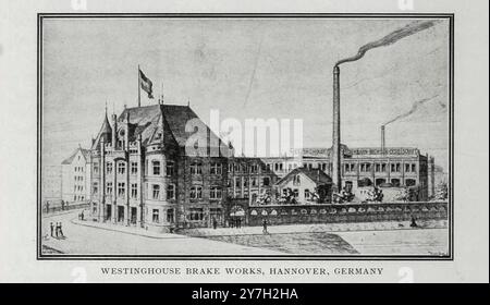 Westinghouse Break Works, Hannover, Allemagne de l'article GEORGE WESTINGHOUSE INVENTEUR, ORGANISATEUR ET DIRECTEUR par Walter M. McFarland de The Engineering Magazine consacré au progrès industriel volume XX 1900 - 1901 The Engineering Magazine Co Banque D'Images