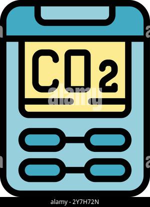 Dispositif électronique de mesure de la concentration de co2 pour la surveillance de la qualité de l'air Illustration de Vecteur