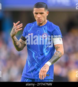 Londres, Royaume-Uni. 28 septembre 2024. Chelsea v Brighton & Hove Albion - premier League - Stamford Bridge. Enzo Fernandez en action. Crédit photo : Mark pain / Alamy Live News Banque D'Images