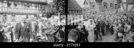 LA PRINCESSE BEATRIX ET LA PRINCESSE MARGRIET AU MARIAGE DE LA PRINCESSE TATIANA EN ALLEMAGNE ; 5 JUIN 1964 Banque D'Images