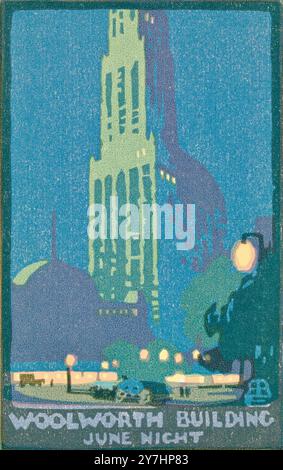 Rachael Robinson Elmer (artiste américaine) - Woolworth Building - juin soir - 1916 Banque D'Images