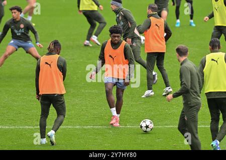 Jaden Heskey de Manchester City lors de la session de formation ouverte de Manchester City à Etihad Campus, Manchester, Royaume-Uni. 30 septembre 2024. (Photo de Cody Froggatt/News images) à Manchester, Royaume-Uni le 30/09/2024. (Photo de Cody Froggatt/News images/Sipa USA) crédit : Sipa USA/Alamy Live News Banque D'Images