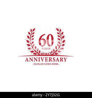 logo anniversaire célébrant 60 ans. modèle de conception d'anniversaire de 60e année. Vecteur et illustration. Illustration de Vecteur