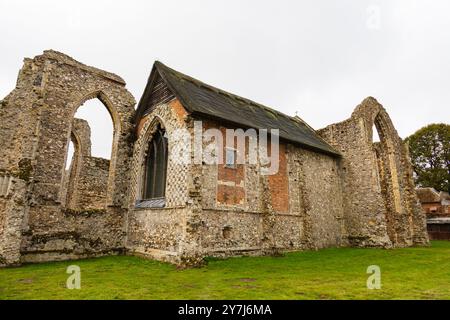 Ruines monastiques de l'abbaye de Leiston, construite en 1182 par Ranulf de Glanville. Dédié à Sainte Marie. Suffolk Banque D'Images