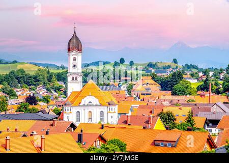 Vue sur Nesselwang, Allemagne Banque D'Images