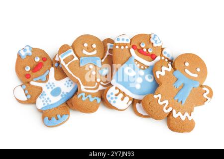 biscuit de pain d'épices de noël isolé sur fond blanc Banque D'Images